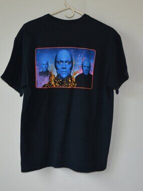 Blue Man Group Boston,Ma Unisex Black Graphic Logo Short Sleeve Tee-Size Large